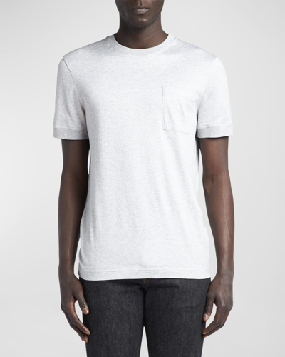 Knt Men's Solid Cotton Tee In White