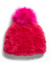 Jocelyn Faux-fur Knit Beanie W/ Pompom