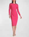 SACHIN & BABI DEE RUCHED BODYCON MIDI DRESS