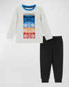 ANDY & EVAN BOY'S BOOMBOX LONG-SLEEVE TOP AND PANTS SET