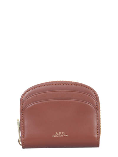 A.p.c. Compact Semi Moons Wallet In Buff