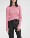 Rag & Bone Audrina Wool Rib Sweater In Fuchsia