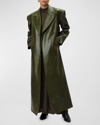 RONNY KOBO ROXTON FAUX CROC LEATHER TRENCH COAT