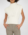 Veronica Beard Holton Cable-knit Vest In Off-white