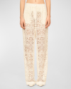 INTERIOR THE GERTRUDE FLORAL LACE WIDE-LEG TROUSERS