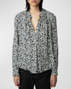 Zadig & Voltaire Tink Floral-print Blouse In Vanille