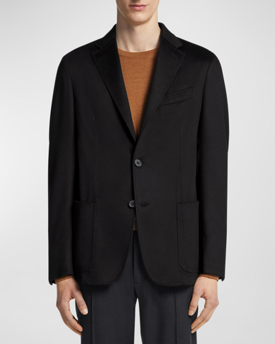 Zegna Men's Oasi Cashmere Blazer In Black Solid