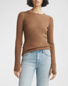 Rag & Bone Audrina Brushed-texture Wool-blend Knitted Top In Camel