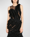Ulla Johnson Winnifred Ruffle-detailed Chiffon Top In Noir