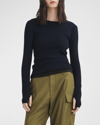 Rag & Bone Audrina Slim-fit Wool-blend Jumper In Navy