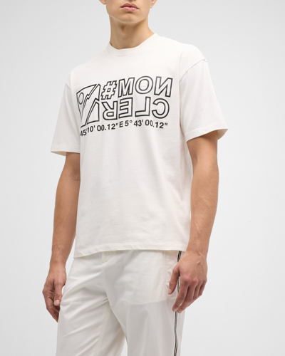 Moncler Cotton Logo T-shirt In Natural