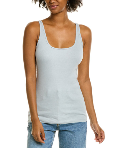 James Perse The Daily Ribbed Stretch-supima Cotton Tank In Blue