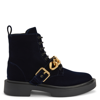 Giuseppe Zanotti Adric Velvet Ankle Boots In Blue