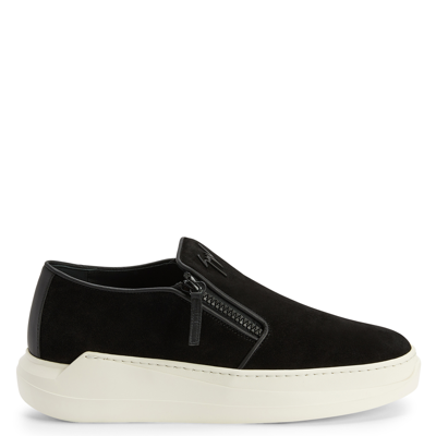 Giuseppe Zanotti Conley Zip Slip-on Sneakers In Black