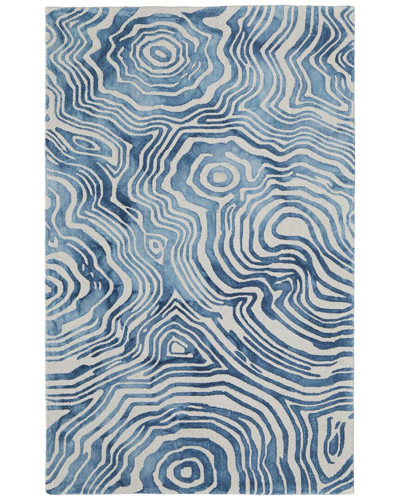 Weave & Wander Marengo Modern Abstract Wool Area Rug In Blue