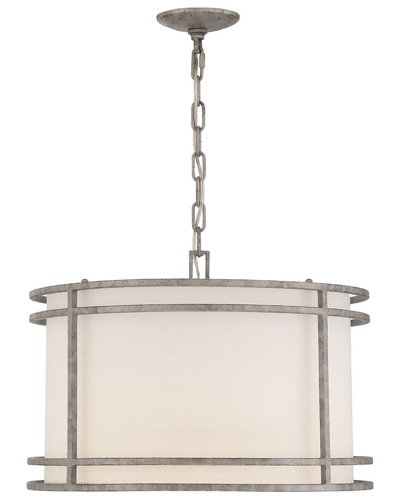 Lumanity Mila Transitional Shaded Single-light Drum Pendant In Grey