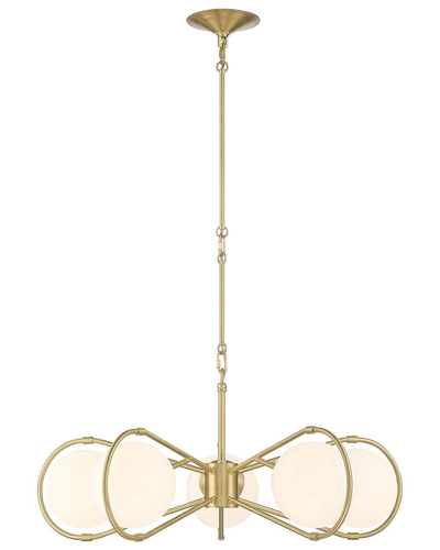 Lumanity Gio 5-light Modern Brass Statement Chandelier In Gold