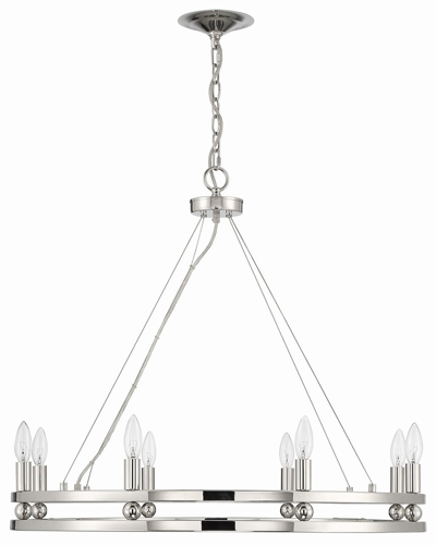 Lumanity Ashland 8-light Statement Round Nickel Chandelier In Silver