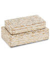 Currey & Company Set Of 2 Glimmer Gold & Silver Box In Gold