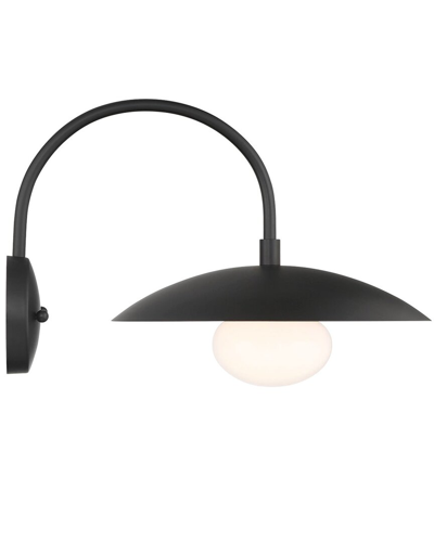 Lumanity Declan Modern Disc Matte Black 12in Wall Sconce Light