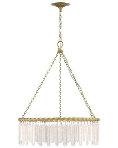 LUMANITY LUMANITY REVERIE BRASS AND CRYSTAL 3-LIGHT CIRCULAR CONTEMPORARY CHANDELIER