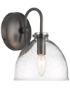 Lumanity Quinn Seeded Glass 7in Dome Dark Bronze Wall Sconce Light In Bronze