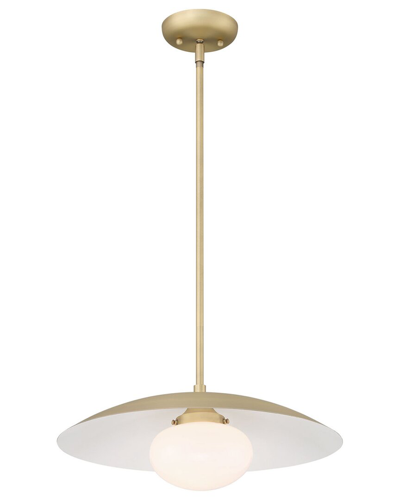 Lumanity Declan Modern Disc Satin Brass 18in Pendant Ceiling Light In Gold