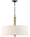 LUMANITY LUMANITY SULLIVAN CONTEMPORARY TRAVERTINE 2-LIGHT DRUM CHANDELIER