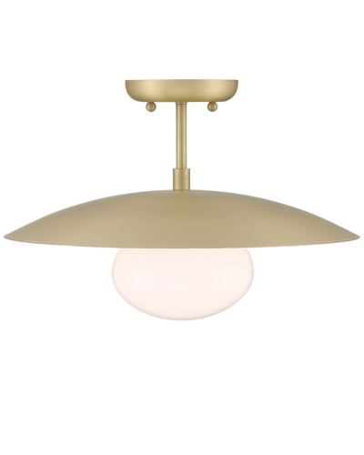 Lumanity Declan Modern Disc Satin Brass 16in Semi-flush Mount Ceiling Light In Gold