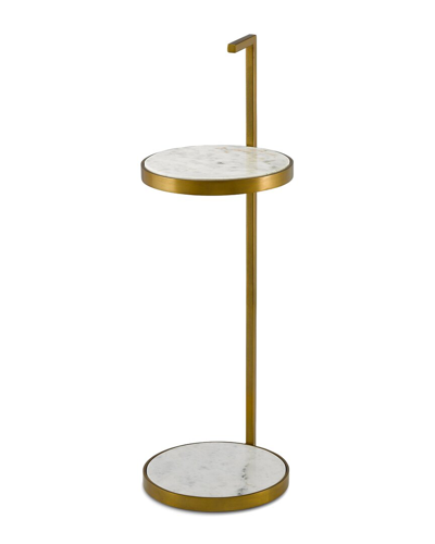 Currey & Company Silas Marble Drinks Table In Gold