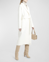 Kiton Belted Cashmere Trench Coat In Wht