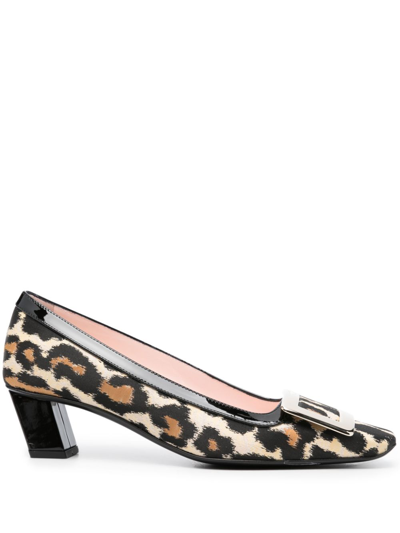 Roger Vivier Belle Vivier Leopard Patent Leather Pumps