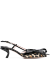 Roger Vivier Leopard Print Virgule Slingback Pumps Low In Beige