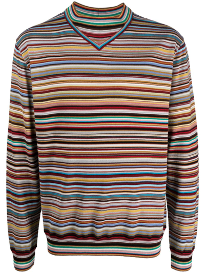 Paul Smith Virgin-wool Striped Jumper In Multicolour