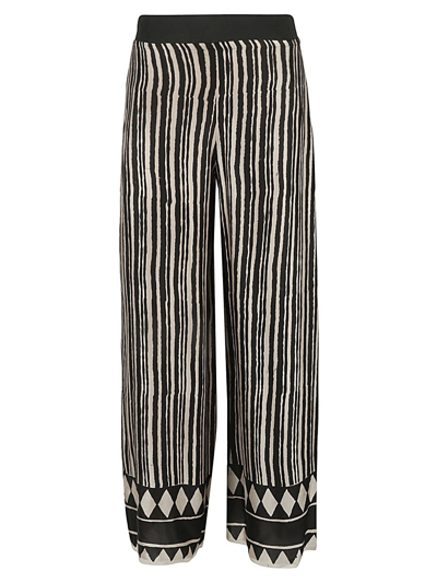 Obidi Striped Silk Trousers In Beige