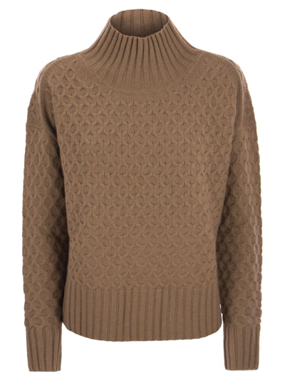 Max Mara Studio Turtleneck Knitted Jumper In Brown