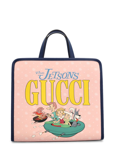 Gucci Kids' The Jetsons Printed Tote Bag In Pink