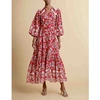 BYTIMO RED BRODERIE ANGLAISE DRESS