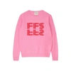 JUMPER 1234 FFS CASHMERE CREW IN CANDY AND RED