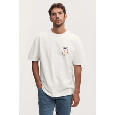 Denham The Jeanmaker Drip Boxy Fit T Shirt White