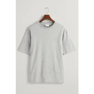 Gant Icon T Shirt In Grey Melange