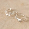 HANNAH BOURN LARGE FRAGMENTED SHELL HOOPS SILVER