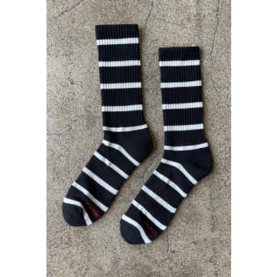 Le Bon Shoppe Kids' Extended Striped Boyfriend Socks Black Stripe
