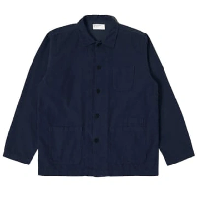 Universal Works Bakers Overshirt Fine Cord Navy In Blue