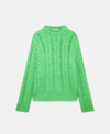 Stella Mccartney Cable Knit Cape Jumper In Neon Green