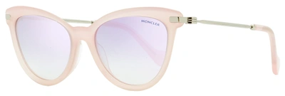 Moncler Women's Cateye Sunglasses Ml0080 72x Opal Rose/ruthenium 54mm In Pink