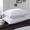 PUREDOWN PEACE NEST 2 PACK WHITE GOOSE FEATHER PILLOWS FOR SIDE AND BACK SLEEPERS, 100% COTTON COVER