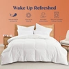 PUREDOWN PEACE NEST ALL SEASON WHITE GOOSE FIBER COMFORTER WITH 100% COTTON