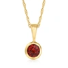 Rs Pure Ross-simons Garnet Pendant Necklace In 14kt Yellow Gold. 16 Inches In Red