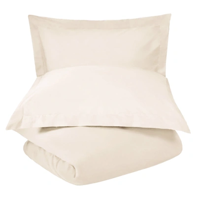 Superior 300-thread Count Breathable Cotton Percale Deep Pocket Solid Duvet Cover Set